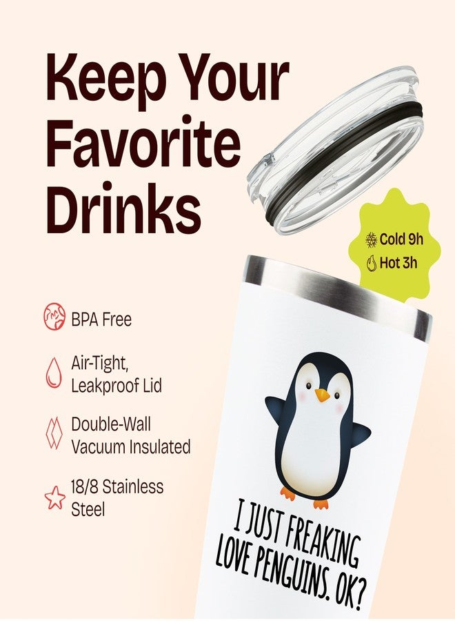 KLUBI Christmas Penguin Gifts for Women- 20oz Penguin Tumbler, Cute Xmas Gift for Coworker, Teacher, or Best Friend Idea, Holiday Present and White Elephant Gift Idea - Image 4